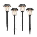 Member's Mark 4-Piece LED Solar Path Lights - Matte Black