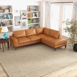 ASHCROFT FURNITURE Mayfair Leather Right Sectional Chaise - Tan 34.6