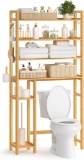 Over The Toilet Storage Shelf with Toilet Paper Holder & Adjustable Shelves 10.2