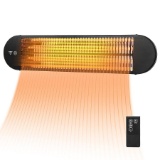 Goplus 120 -Volt Black Steel Electric Patio Heater - black