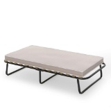 Costway Metal Guest Sleeper Folding Bed with Memory Foam Mattress
