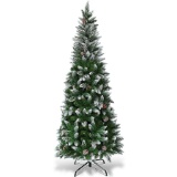 Costway 6-ft Pencil Flocked Artificial Christmas Tree