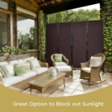 Costway 4-Panel 5.6ft Room Divider Folding Fabric Privacy Screen