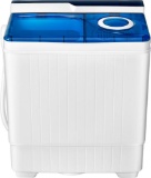 COSTWAY Portable Washing Machine Twin Tub 26 Lbs Capacity - White & blue