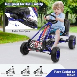 Kids Ride On Pedal Go Kart with Steering Wheel for Boys and Girls 3-8 Years Old - Blue