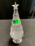 Glitter Lighted Christmas Tree - Glass
