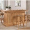 Logan's Edge Bar in Natural Wood + Top (Complete) #1457-55-B/BT