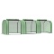 9.7' L x 3' W x 2.5' H Portable Tunneled Greenhouse with 3 Zippered Doors - green