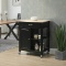 Kitchen Island Cart, Rolling Kitchen Island with Storage Shelf, Solid Wood Top - Black