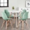 Costway Set of 4 Modern Plastic Hollow Chair Set - Green