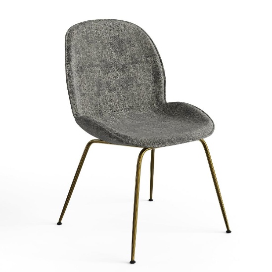 Grey Dining Beetle Chair with Gold Legs - Set of 2