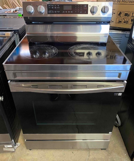 Samsung 6.3 cu.ft. 5 Burner Element Smart Wi-Fi Enabled Convection Electric Range