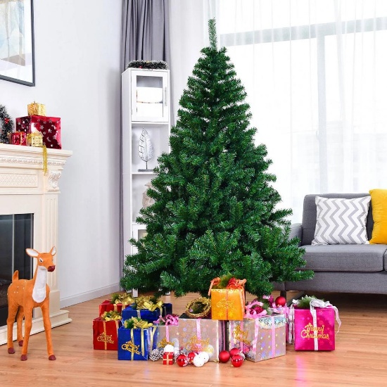 Costway PVC Artificial Christmas Tree Metal