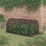 Outsunny 8' x 4' Crop Cage, Plant Protection Tent with Two Zippered Doors - black