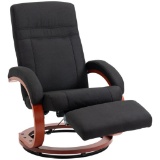 Adjustable Swivel Recliner Chair with Footrest - black