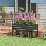 Galvanized Raised Garden Bed, Metal Planter Box with Legs - black