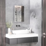 Recessed Wall Mounted Bathroom Cabinet with Mirror - White