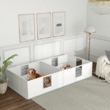 Two Rooms Design Dog Whelping Box, Adjustable Door for Large Breed Dogs, 96