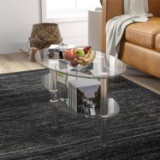 Costway 3 Tier Tempered Oval Glass Coffee Table