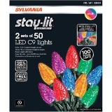 Sylvania Stay-Lit Platinum Strings LED C9 Christmas Lights Multi Color