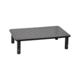 Adjustable Monitor Stand and Ventilated Laptop Riser, Black (4LEGMET-BLK)