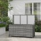 83 Gallon Deck Box, Large Outdoor Storage Chest, PE Wicker Trunk - Gray