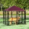 Dog Kennel with Pet Playpen & Waterproof Cover, 4.6' x 4.6' x 5', Red