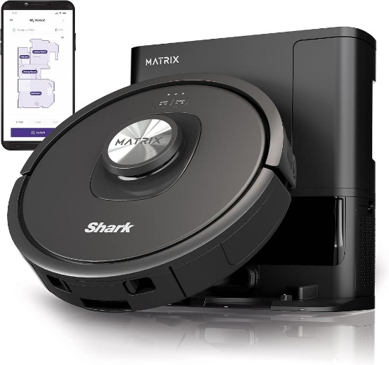 Shark Matrix Self-Emptying Robot Vacuum, Bagless, Self Cleaning