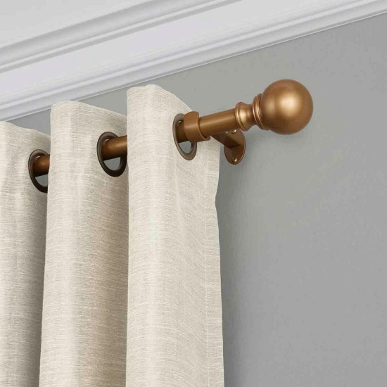 Darion Adjustable Single Curtain Rod with Globe Ball Finial