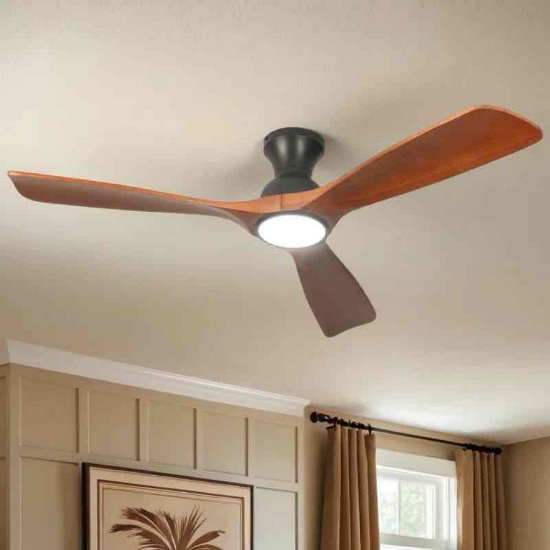 Black with Brown Blades Karlena 52'' Ceiling Fan
