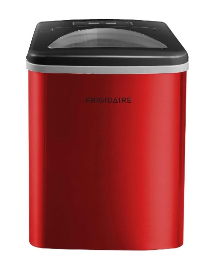 Frigidaire 26 Lbs per Day Portable Compact Ice Maker - Stainless Steel - Red