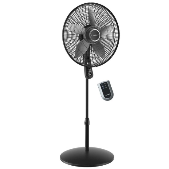 Lasko 20 Oscillating Pedestal Fan, Black