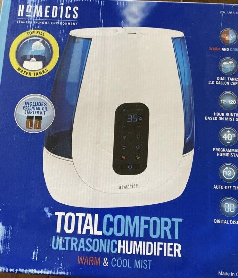 Homedics Total Comfort Ultrasonic Humidifier Warm & Cool Mist Unit Only