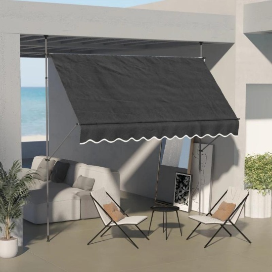 10' x 4' Manual Retractable Awning - Black