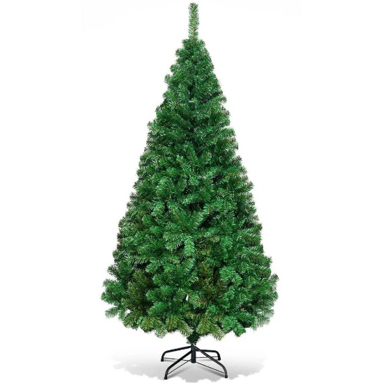 Costway 8Ft Artificial PVC Christmas Tree Stand Indoor Outdoor