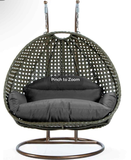 Samaira Double Egg Chair Swing Rattan Wicker 2-Seater Porch Swing