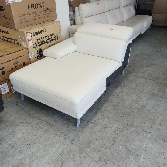 Leather Chaise Partial Sectional Couch