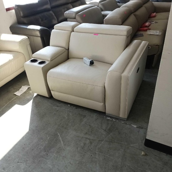 Leather 2 pc electric power recliner (partial ) sectional