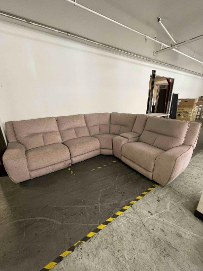 Terrine 5-Pc. Fabric Sectional with 2 Power Motion Recliners and 1 USB Console