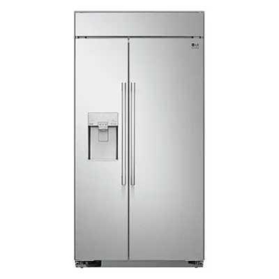 LG - STUDIO 25.6 Cu. Ft. Side-by-Side Built-In Smart Refrigerator with Tall Ice and Water Dispenser