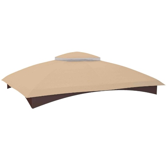 Outsunny 10' X 12' Gazebo Canopy Replacement, 2 Tier Outdoor Gazebo Cover Top Roof With Drainage