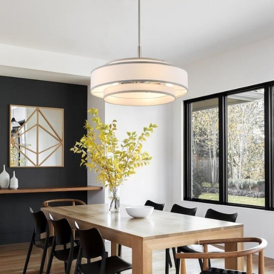 GETLEDEL 5 -Light Modern/Contemporary Chandelier - brushed nickel