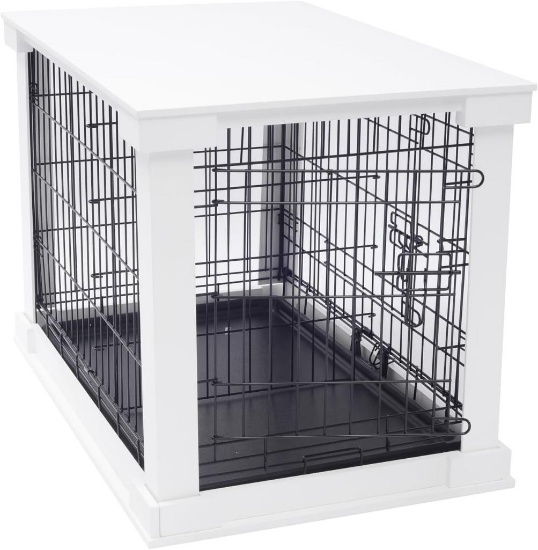 zoovilla White Dog Cage with Crate Cover, Dog Kennel Small