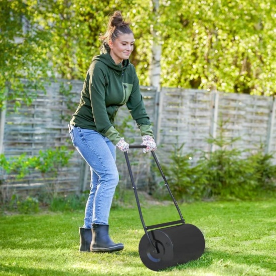 38L Heavy Duty Push/Tow Poly Lawn Roller, Can Be Filled with Water or Sand