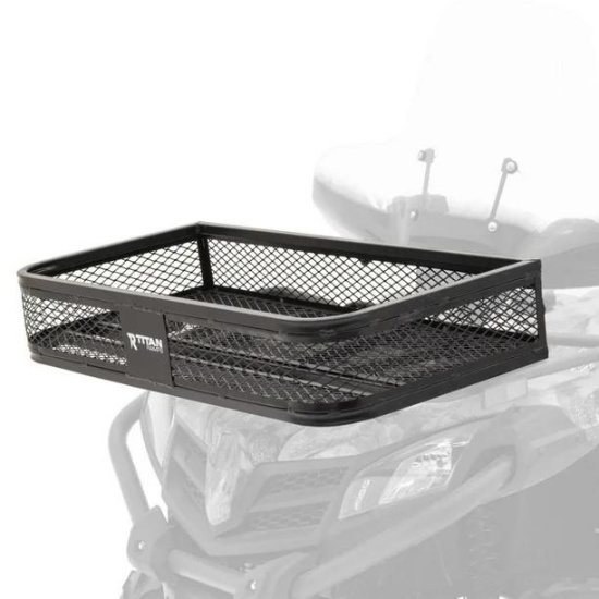 Titan Ramps Universal ATV/UTV Front Cargo Basket Rack - black
