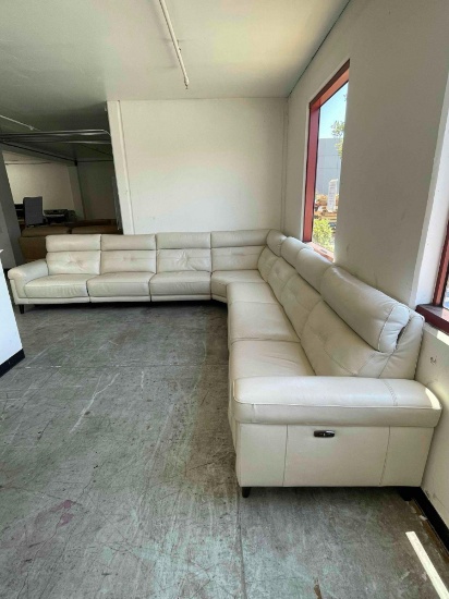 Jazlo 7-Pc. Leather Sectional with 3 Power Recliners