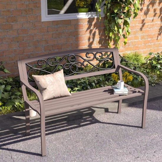 50" Outdoor Bench - brown (incomplete)