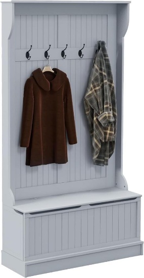 HOMCOM 3-in-1 Hall Tree with Shoe Storage, Free Standing Coat Rack with Shoe Bench, Entryway