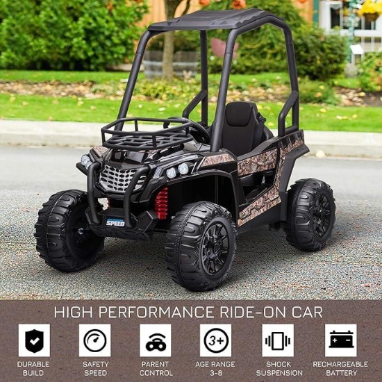 Aosom Electric Ride On Vehicle, 12-Volt Battery Powered Off-Road Utility Vehicle,
