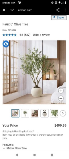 8 ft artificial olive tree
